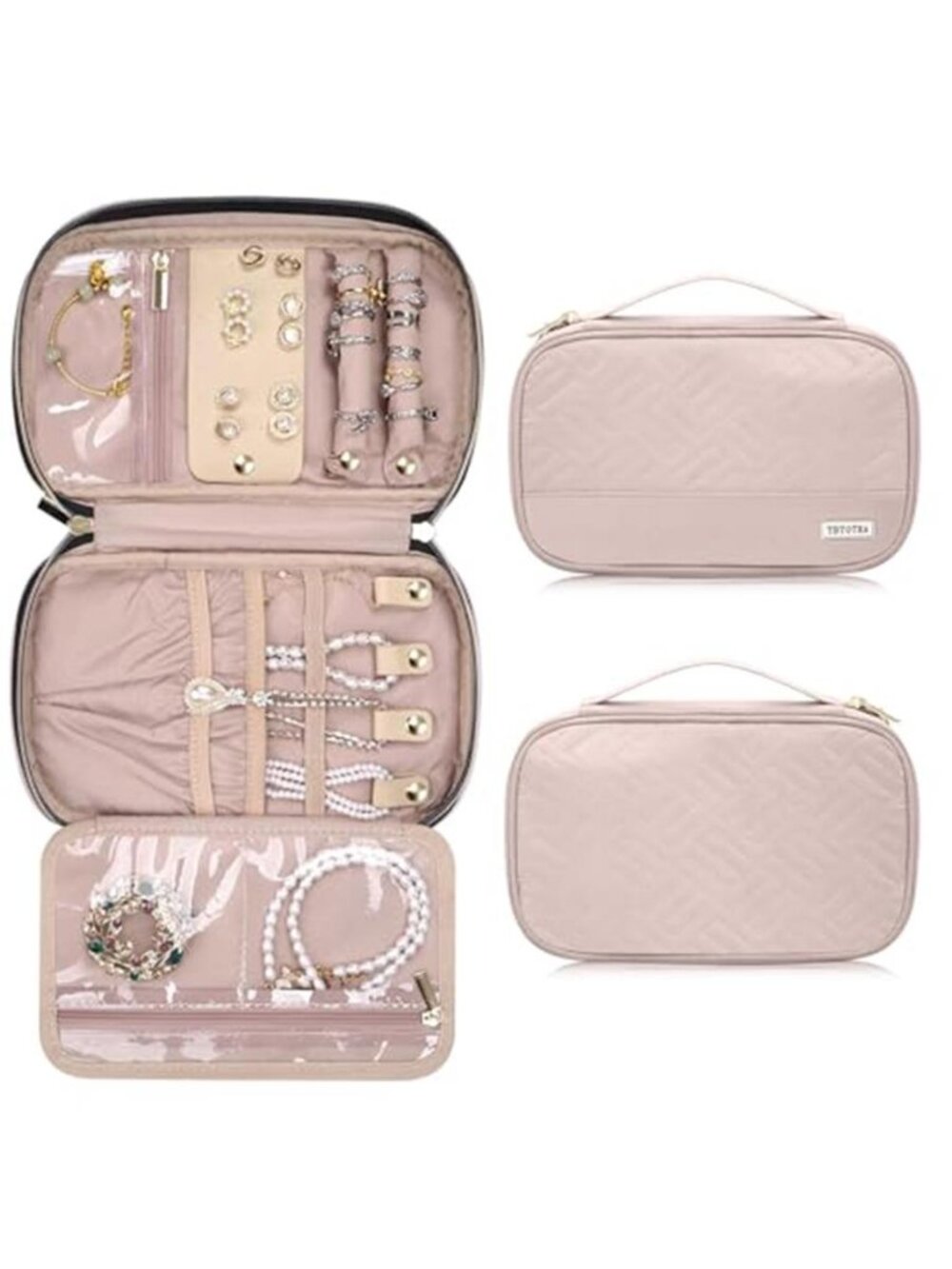 Travel Jewelry Organizer Case Portable Necklace Ring Earring Storage Bag